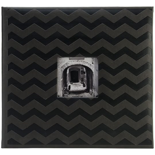 Pioneer&#xAE; Black Embossed Post Bound Frame Photo Album